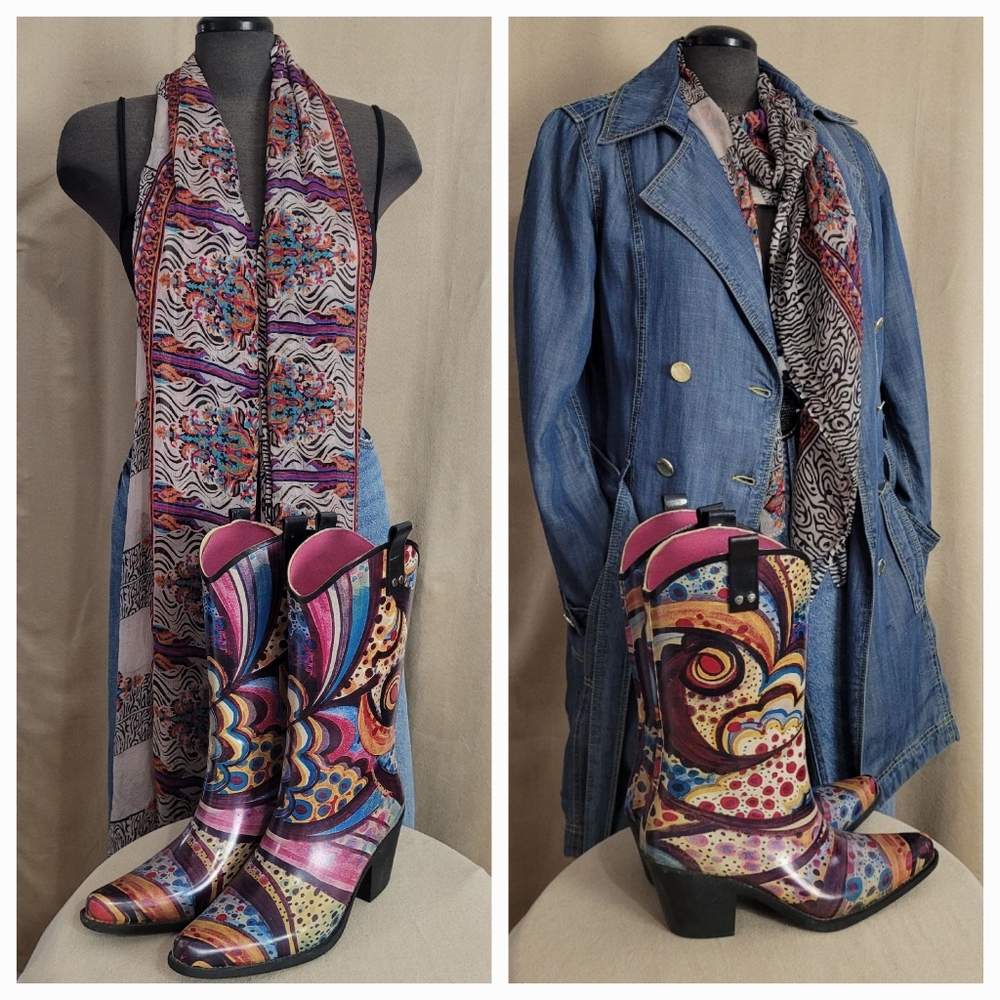 RAIN Boots / Scarf Combo /8